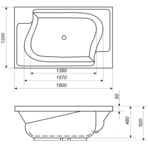 Ванна акриловая Bisante Визави