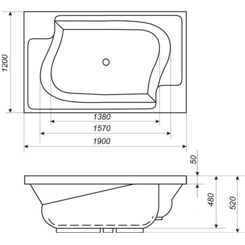 Ванна акриловая Bisante Визави Ванна акриловая Bisante Визави