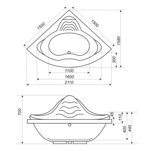 Ванна акриловая Bisante Каталина Ванна акриловая Bisante Каталина