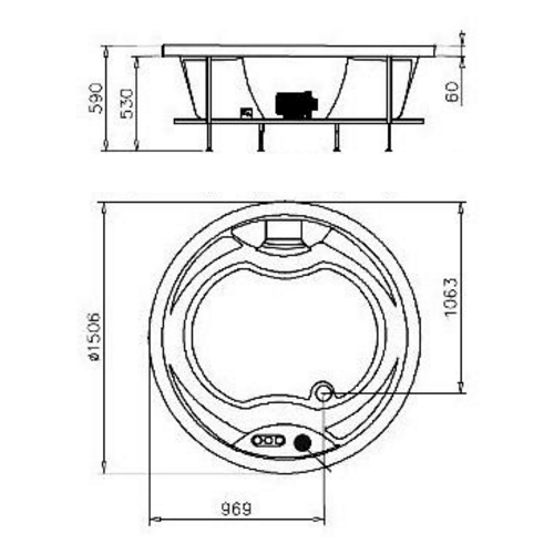Ванна акриловая Bisante Ницца