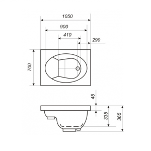 Ванна акриловая Bisante Мини