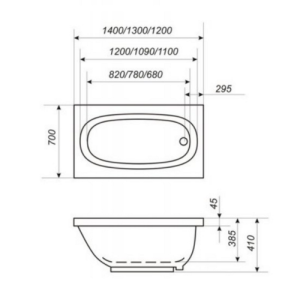 Ванна акрилова Bisante Ніка 130 Ванна акрилова Bisante Ніка 130