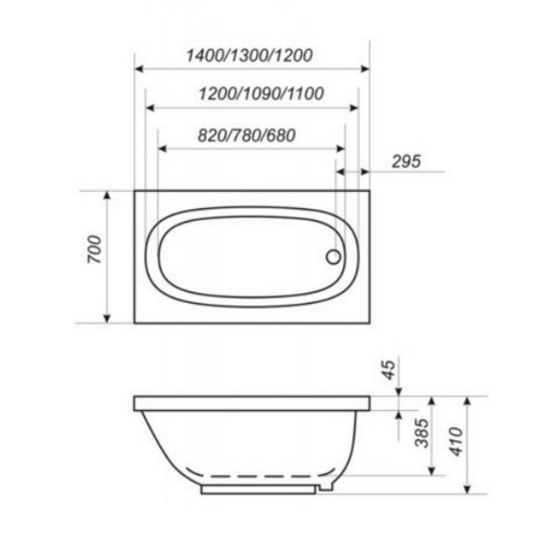 Ванна акрилова Bisante Ніка 130 Ванна акрилова Bisante Ніка 130