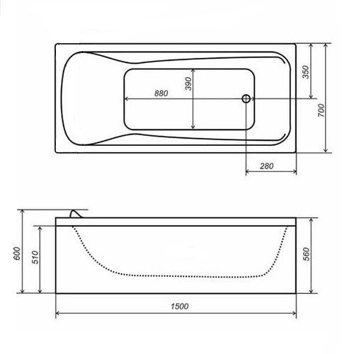 Акрилова ванна Тритон Стандарт Ультра-150х70 (сифон у подарунок) Акрилова ванна Тритон Стандарт Ультра-150х70 (сифон у подарунок)