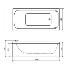 Акрилова ванна Тритон Стандарт 140х70 (сифон у подарунок)