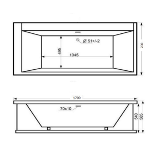 Акрилова ванна Тритон Джена 170х70 (сифон у подарунок) Акрилова ванна Тритон Джена 170х70 (сифон у подарунок)
