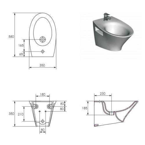 Cersanit Venezia Біде навісне Cersanit Venezia Біде навісне