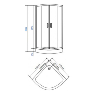 Душова кабіна EGER TOKAI 599-07 90х90
