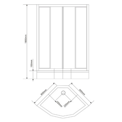 Душевая кабина EGER SHARKEZA 599-8005 (90)