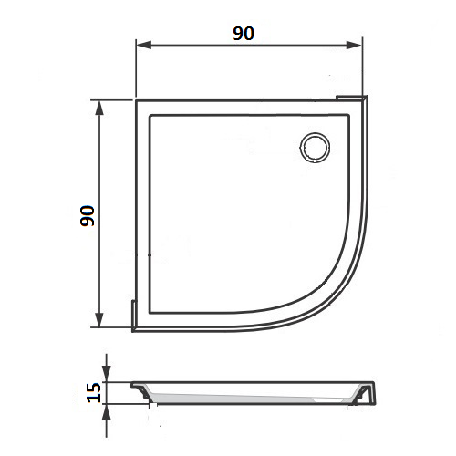 Поддон акриловый EGER TISZA (AMUR) 599-021/2, (90)