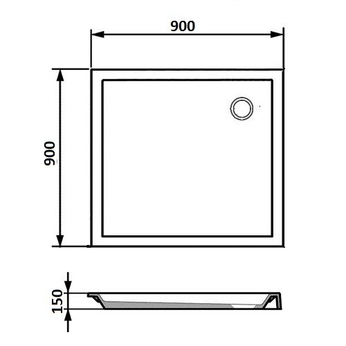 Поддон акриловый EGER FRIDA 599-151/2, (90)