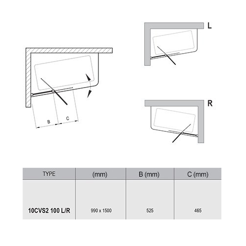 RAVAK Штора для ванны 10° CVS 2 пол. алюминий L/R RAVAK Штора для ванны 10° CVS 2 пол. алюминий L/R