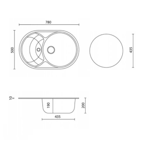 Гранитная мойка Granitika Oval