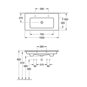 Раковина Villeroy & Boch Venticello, 1000х500 мм