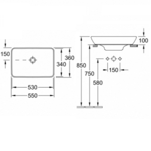 Раковина Villeroy & Boch Venticello, 550х360 мм