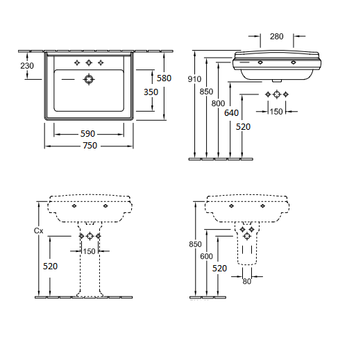 Раковина Villeroy & Boch Hommage 710175
