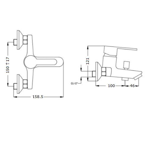 Смеситель для ванны Invena Natea BW-76-001
