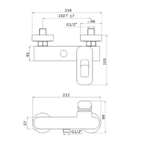 Змішувач для душу Invena UNIQUA EXE BN-77-001