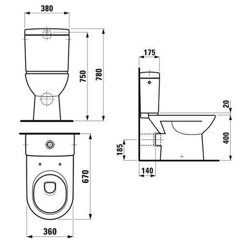 Унітаз-компакт Laufen Pro 24956