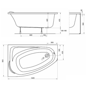 Акриловая ванна KOLO Mystery 140х90 (левая/правая) (сифон в подарок) Акриловая ванна KOLO Mystery 140х90 (левая/правая) (сифон в подарок)