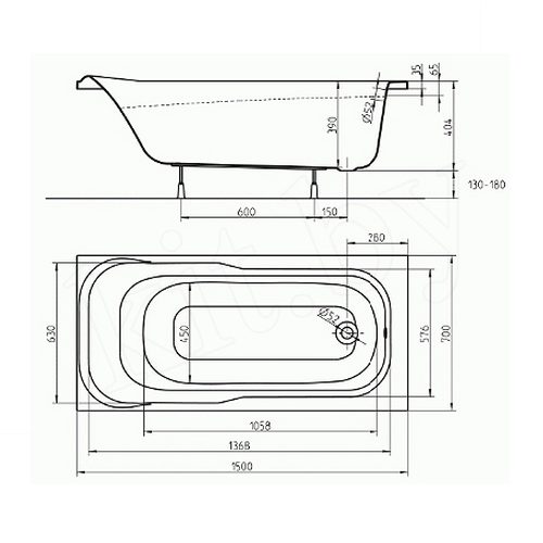 Акрилова ванна KOLO Sensa 150х70 (сифон у подарунок)