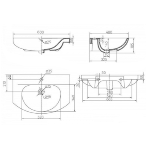 Умивальник меблевий KOLO Runa 60