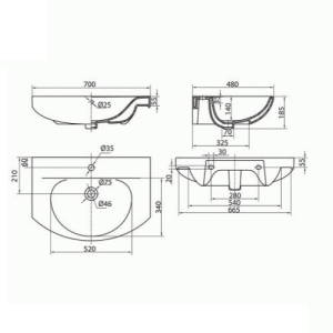 Умывальник мебельный KOLO Runa 70