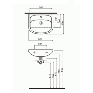 Умывальник мебельный KOLO Nova 55 Умывальник мебельный KOLO Nova 55