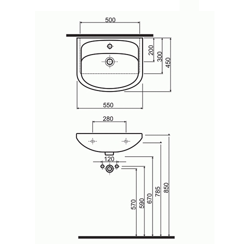 Умывальник мебельный KOLO Nova 55 Умывальник мебельный KOLO Nova 55