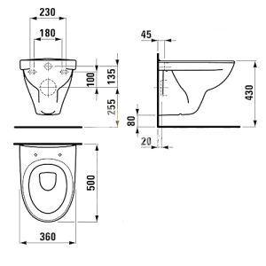Унитаз подвесной Laufen PRO Nordic 2095.8 Унитаз подвесной Laufen PRO Nordic 2095.8