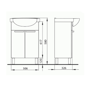 KOLO Шкафчик FREJA под умывальник 55 см
