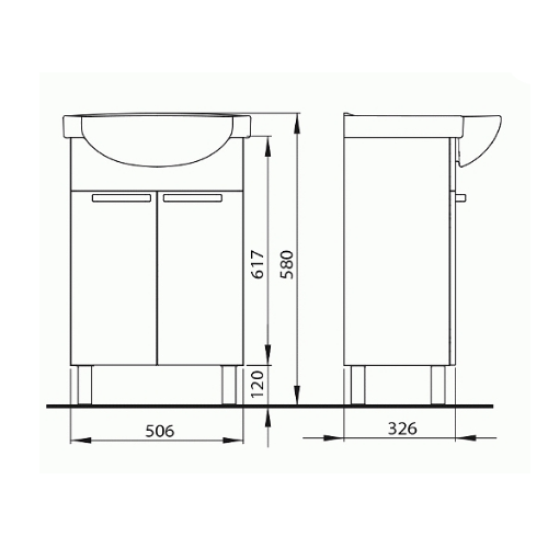 KOLO Шкафчик FREJA под умывальник 55 см