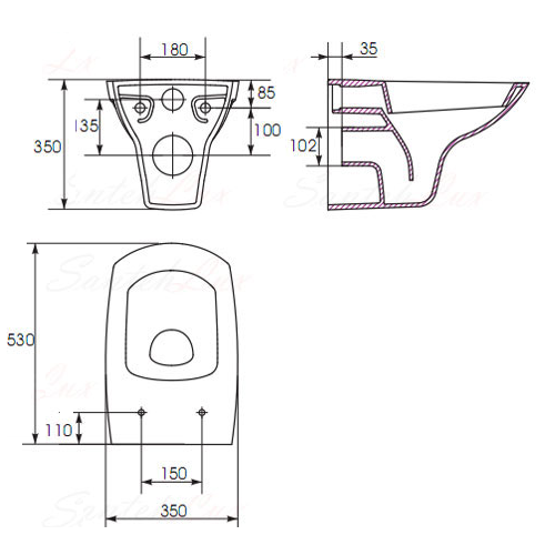 Cersanit CARINA Унитаз подвесной Cersanit CARINA Унитаз подвесной