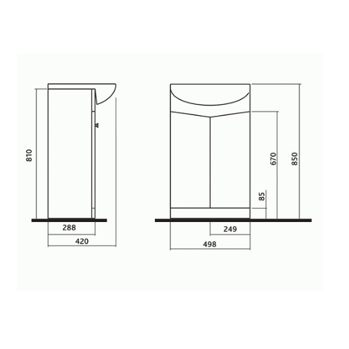 KOLO Nova Шафка під умивальник 50 см