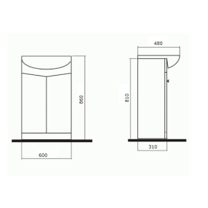 KOLO Nova Шафка під умивальник 65 см