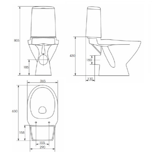 Унітаз-компакт Cersanit ARKTIK 011+кришка поліпропілен Унітаз-компакт Cersanit ARKTIK 011+кришка поліпропілен