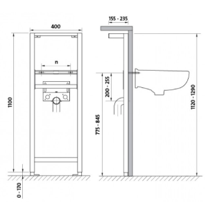 Инсталляция каркас для умывальника Cersanit