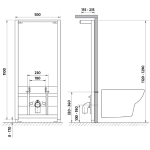 Инсталляция каркас для биде Cersanit