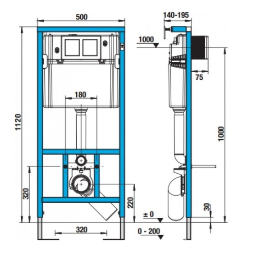 Комплект інсталяції Jika 39565 + унітаз Villeroy&Boch O. Novo 5660H101