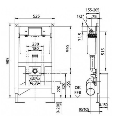 Комплект інсталяції Sanit 90.721 + унітаз Laufen 2095.6+ кришка 9395.6