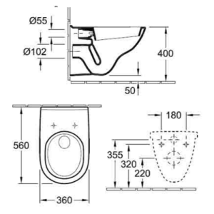 Комплект инсталляции Sanit 90.721 + унитаз Villeroy&Boch O. Novo 5660H101