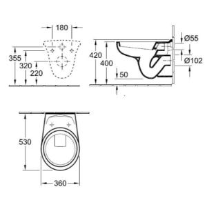 Комплект инсталляции Sanit 90.721 + унитаз Villeroy&Boch Omnia Pro 76151001 + крышка 88236101