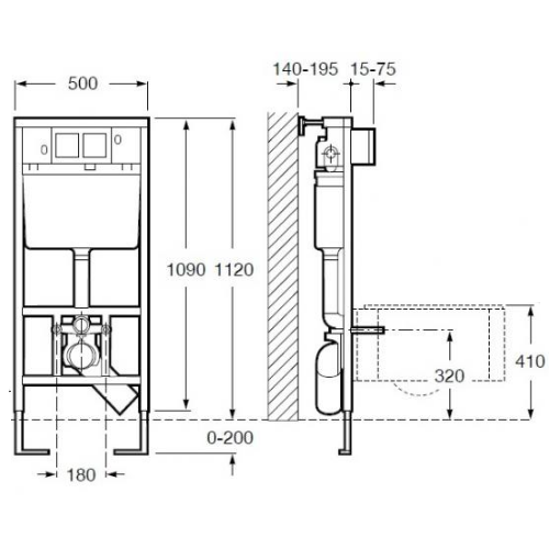 Комплект инсталляции A 434343 Roca Pro + унитаз Laufen Suprema + крышка + кнопка