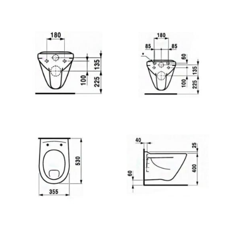 Комплект інсталяції A 434343 Roca Pro + унітаз Laufen Suprema + кришка + кнопка