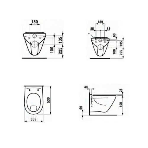Комплект інсталяції A 434344 Roca Pro + унітаз Laufen Suprema + кришка + кнопка