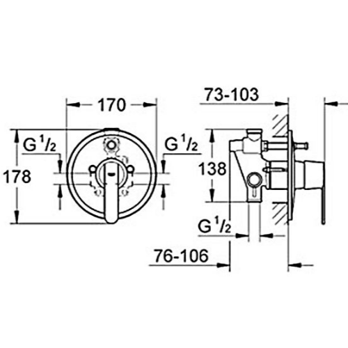 Смеситель для ванны скрытого монтажа Grohe Get 31199000