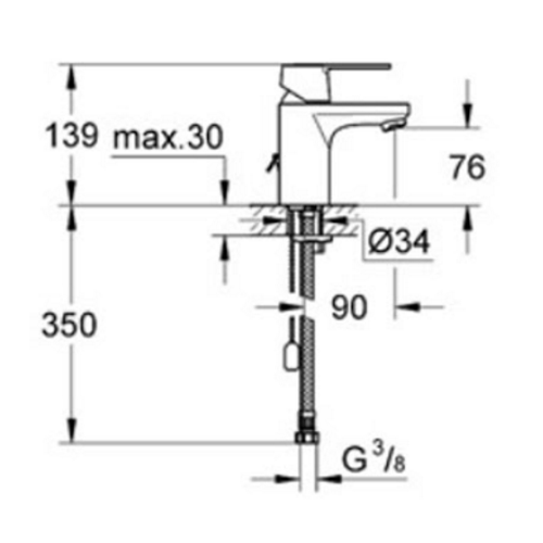 Змішувач для умивальника Grohe Get 32884000
