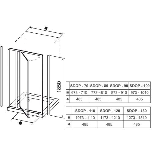 Душова кабіна Supernova SDOP + PSS Рама - сатин, скло - гартоване прозоре Душова кабіна Supernova SDOP + PSS Рама - сатин, скло - гартоване прозоре