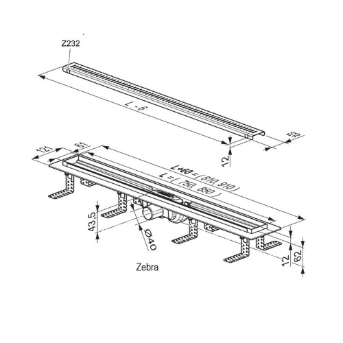 Душовий канал OZ Ravak Zebra