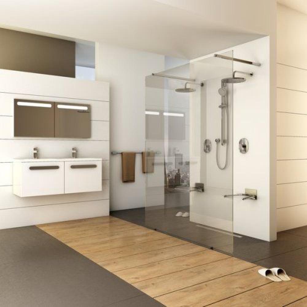 Душевая кабина Walk-In модель Free Рама - хром, стекло - каленое прозрачное